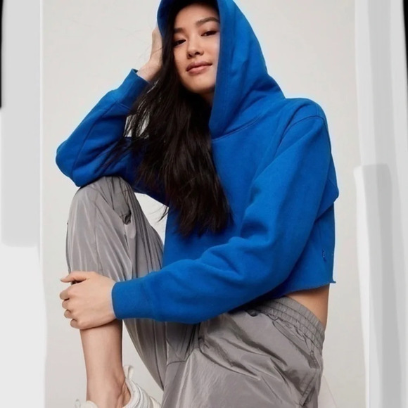 TNA Cropped Blue Hoodie - Picture 1 of 13
